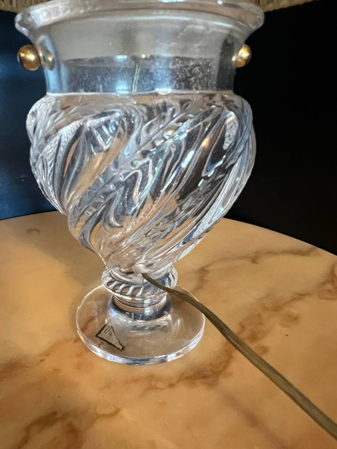 Lampe "Bamako" en cristal de Lalique France - Vintage vers 1970