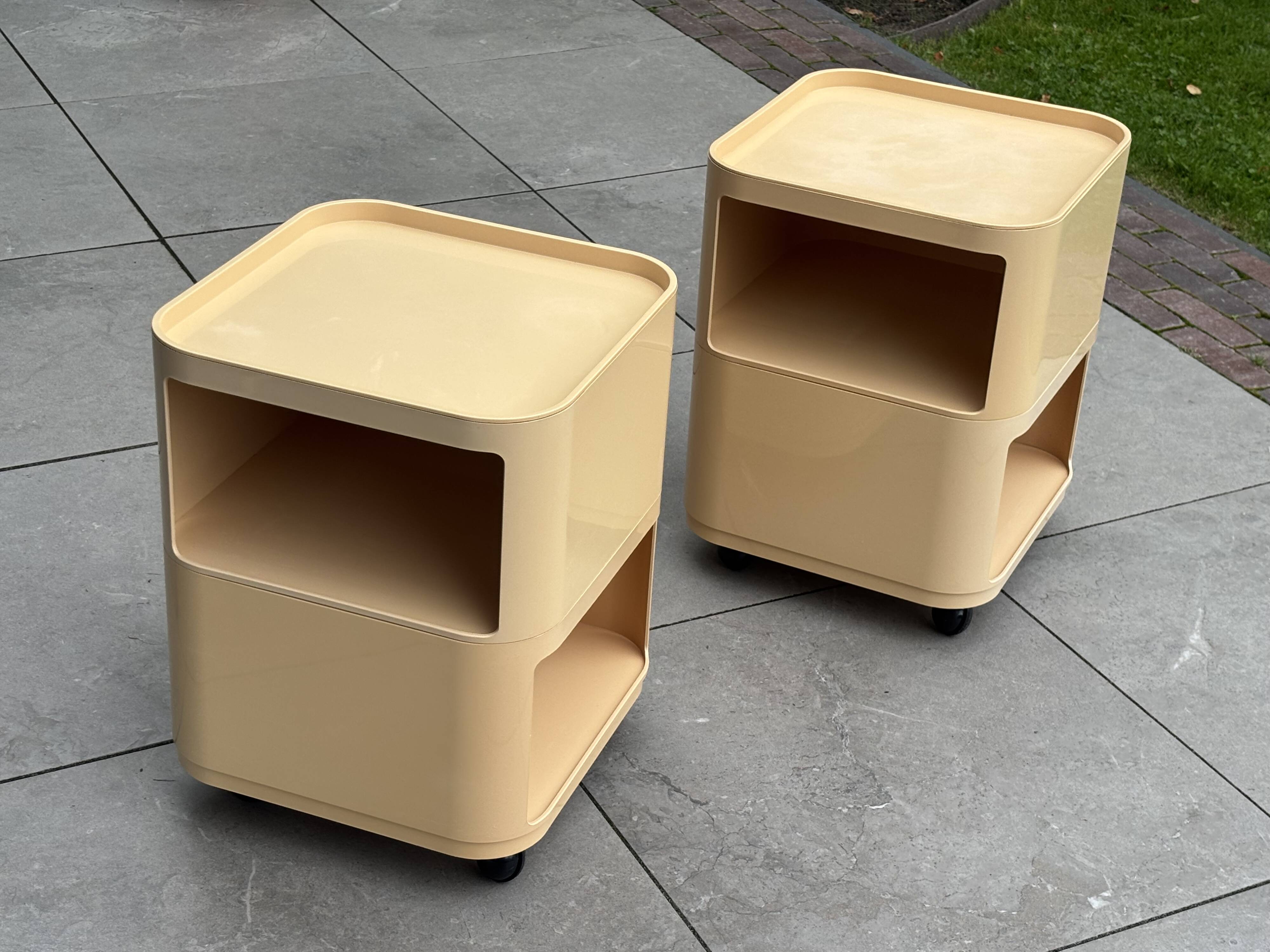 Ensemble vintage de deux chariots Kartell Componibili 4970 par Anna Castelli