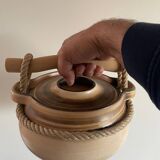 Roped soup tureen in stoneware from the potters of the Salins-les-Bains Abbey