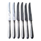 6 Silver-plated cheese knives from the Manufacture Nationale de Bruxelles
