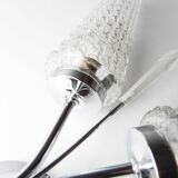 Double wall lamp 1960 chrome and glass and transparent tip