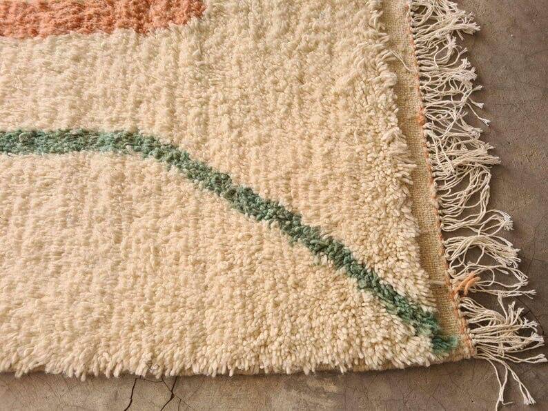 Handmade Beni Ourain Berber rug with colourful patterns, 1.5/2.5 m.