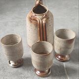 Service trio in pyrite stone Puisaye Jean-Pierre Prud'homme.