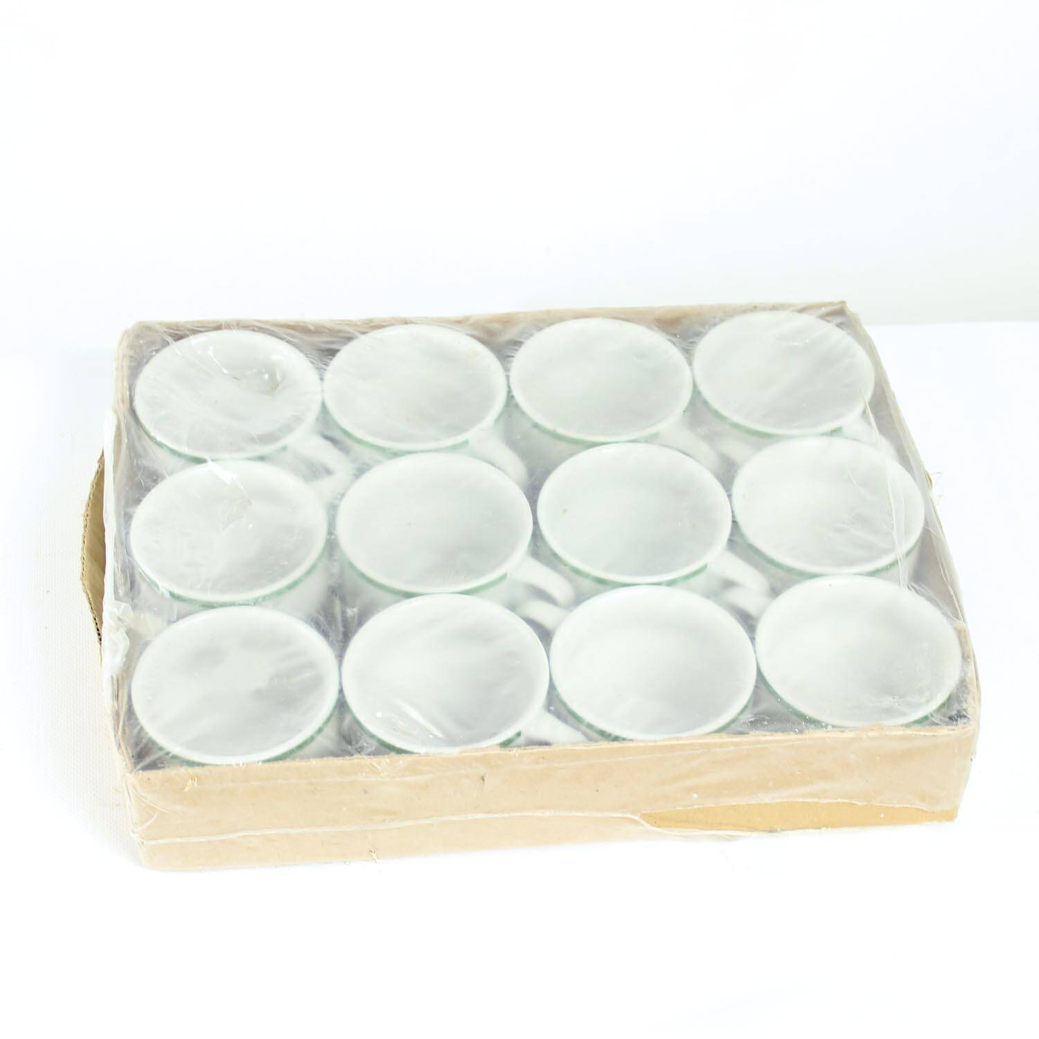 Lot de 12 tasses en porcelaine blanche de Lubiana, Pologne années 1960