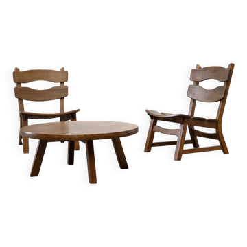 Ensemble de deux fauteuils de salon et table basse de Dittmann & co.