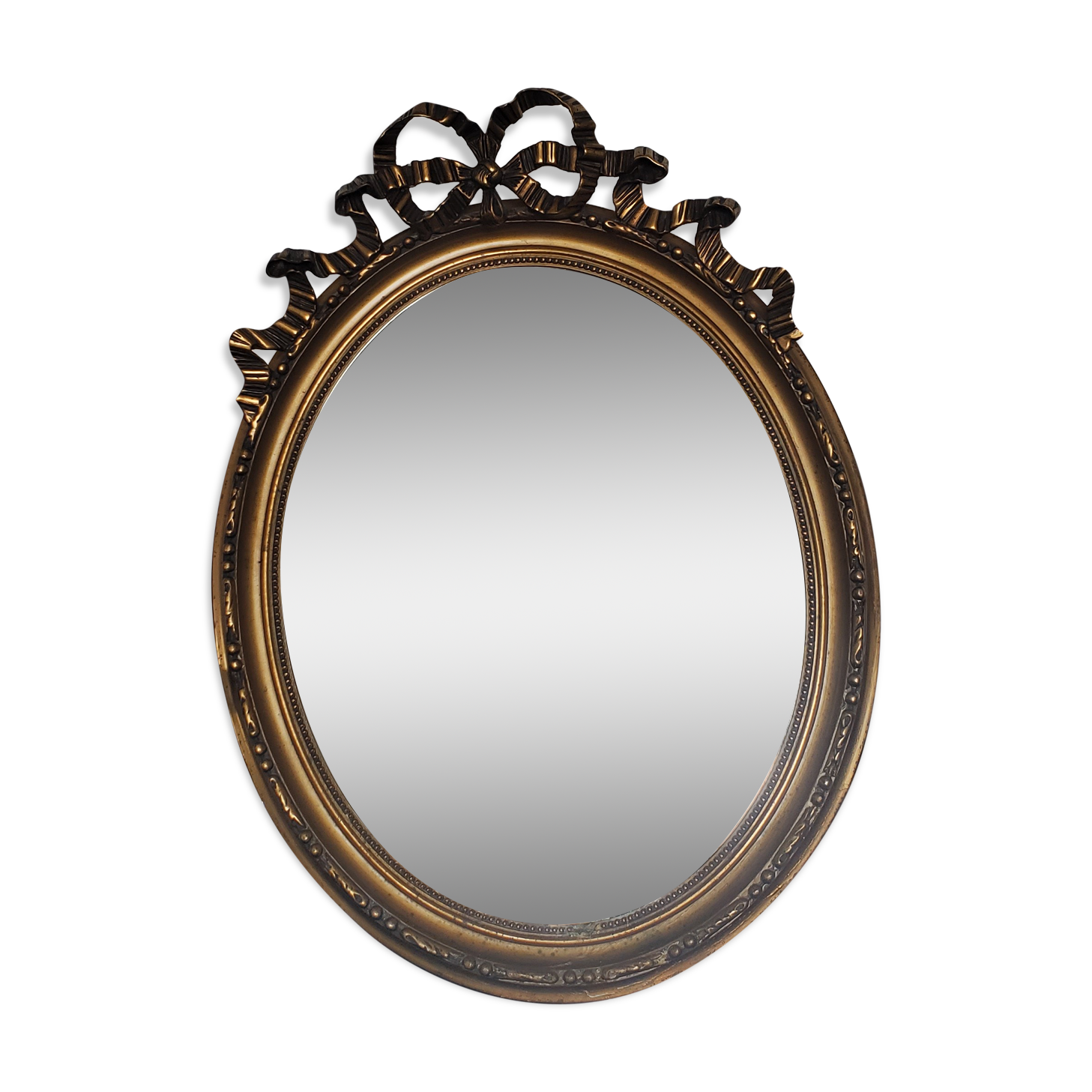 Louis XVI oval mirror with love knot and ribbon