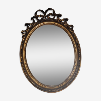 Miroir ovale Louis XVI noeud d'amour et ruban