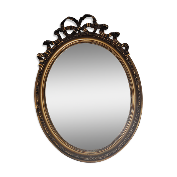 Miroir ovale Louis XVI noeud d'amour et ruban — Beyit