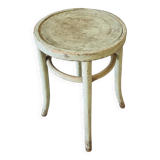 Antique stool side table Thonet style mint green