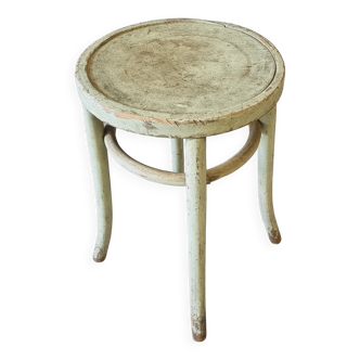 Table d'appoint tabouret ancien style Thonet vert menthe