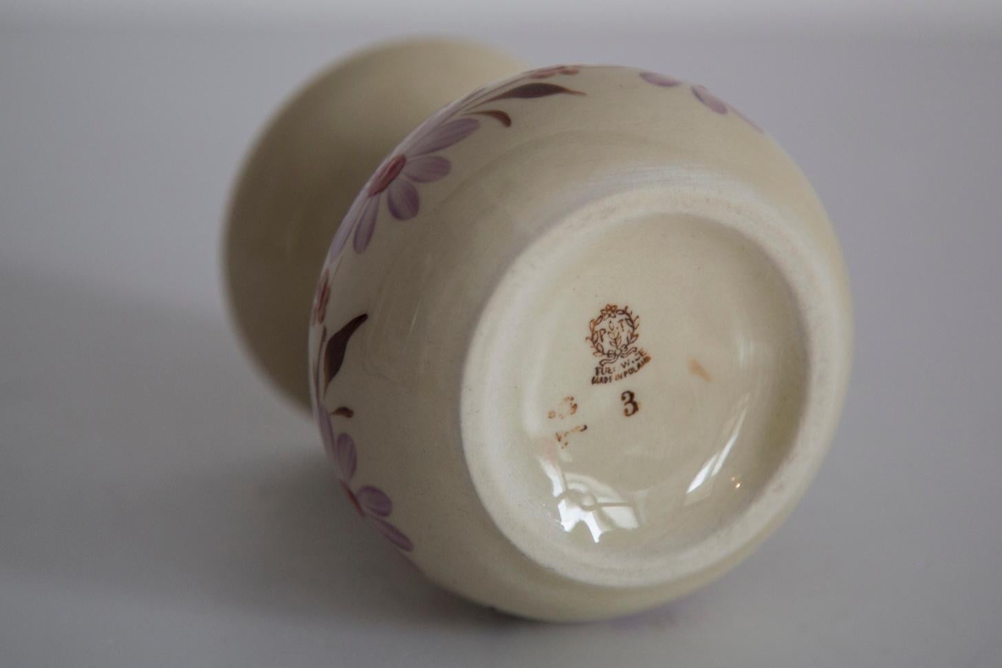 Vase en céramique beige Mid-Century des années 1960