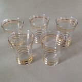 Lot de 9 verres à filets dorés