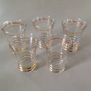 Lot de 9 verres à filets dorés