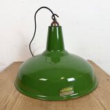 Suspension industrielle en émail vert de Jackson Electrical Co., années 1960