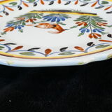 Plate in Faience of MALICORNE signed Emile TESSIER decor bird