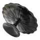 Mid-century modern cake stand, black glass, Ząbkowice, Poland, 1970s