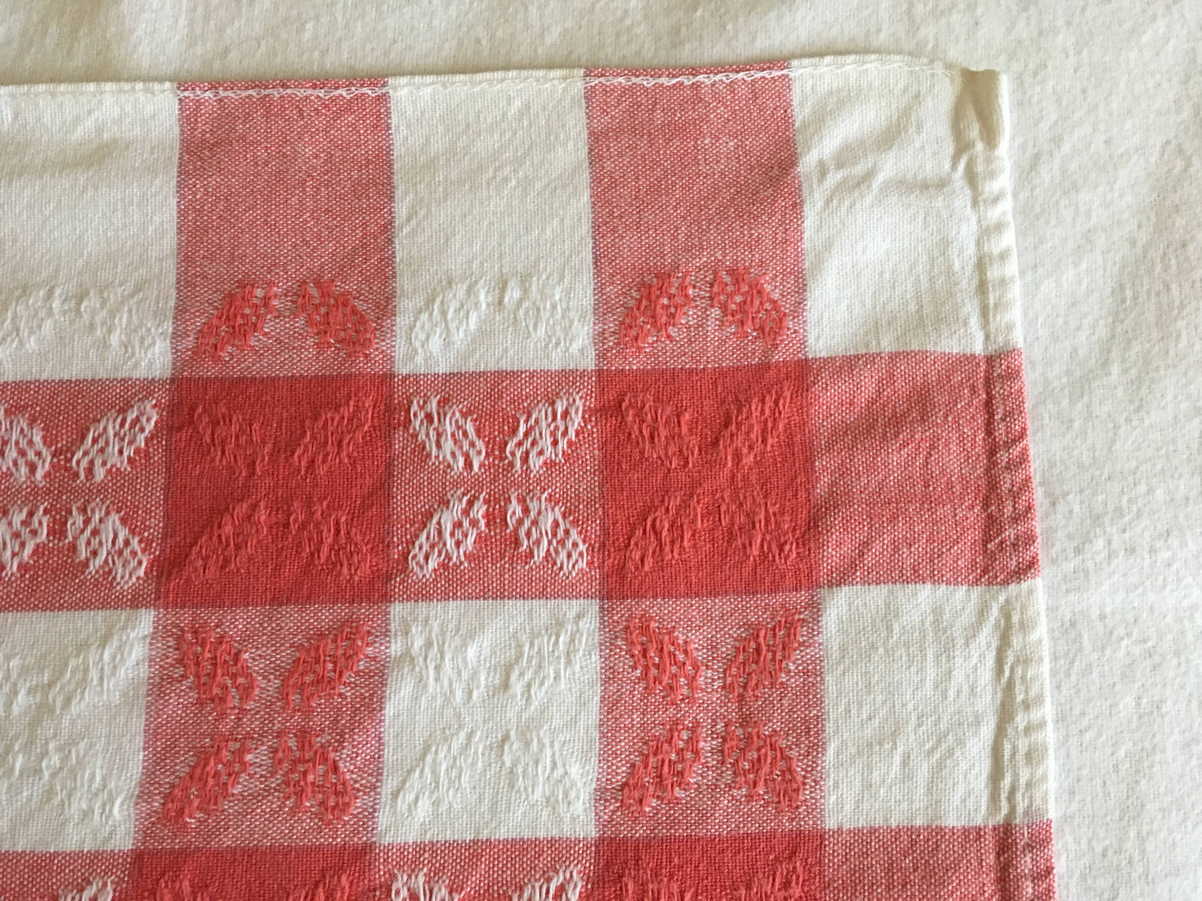 2 red/blue bistro napkins 45 x 43