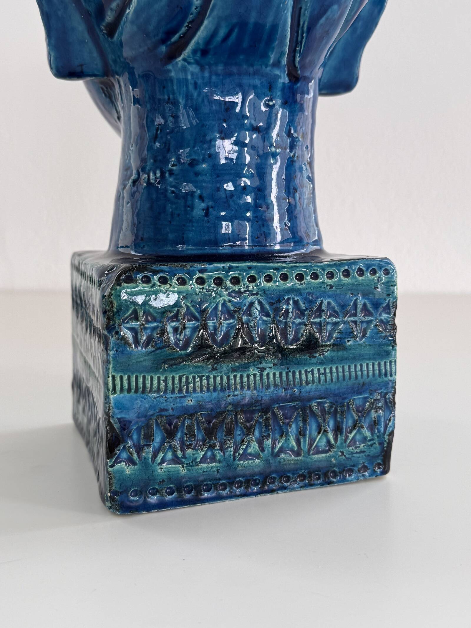 Aldo Londi for Bitossi Kwan Yin Buddha Rimini Blu, Italy, 1970s