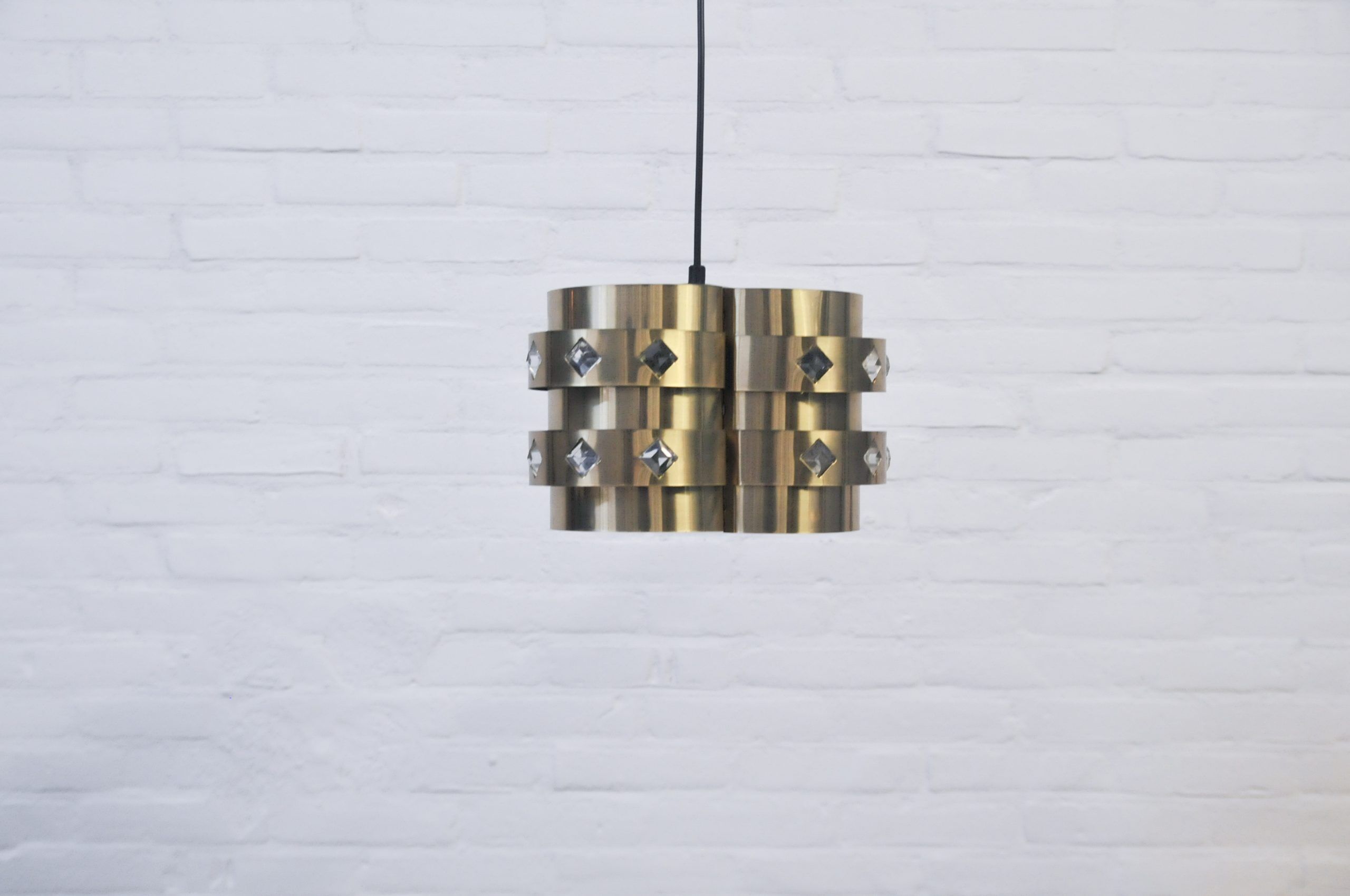 Vintage gold pendant lamp Werner Schou