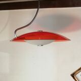 Vintage red space age glass pendant from the 80s