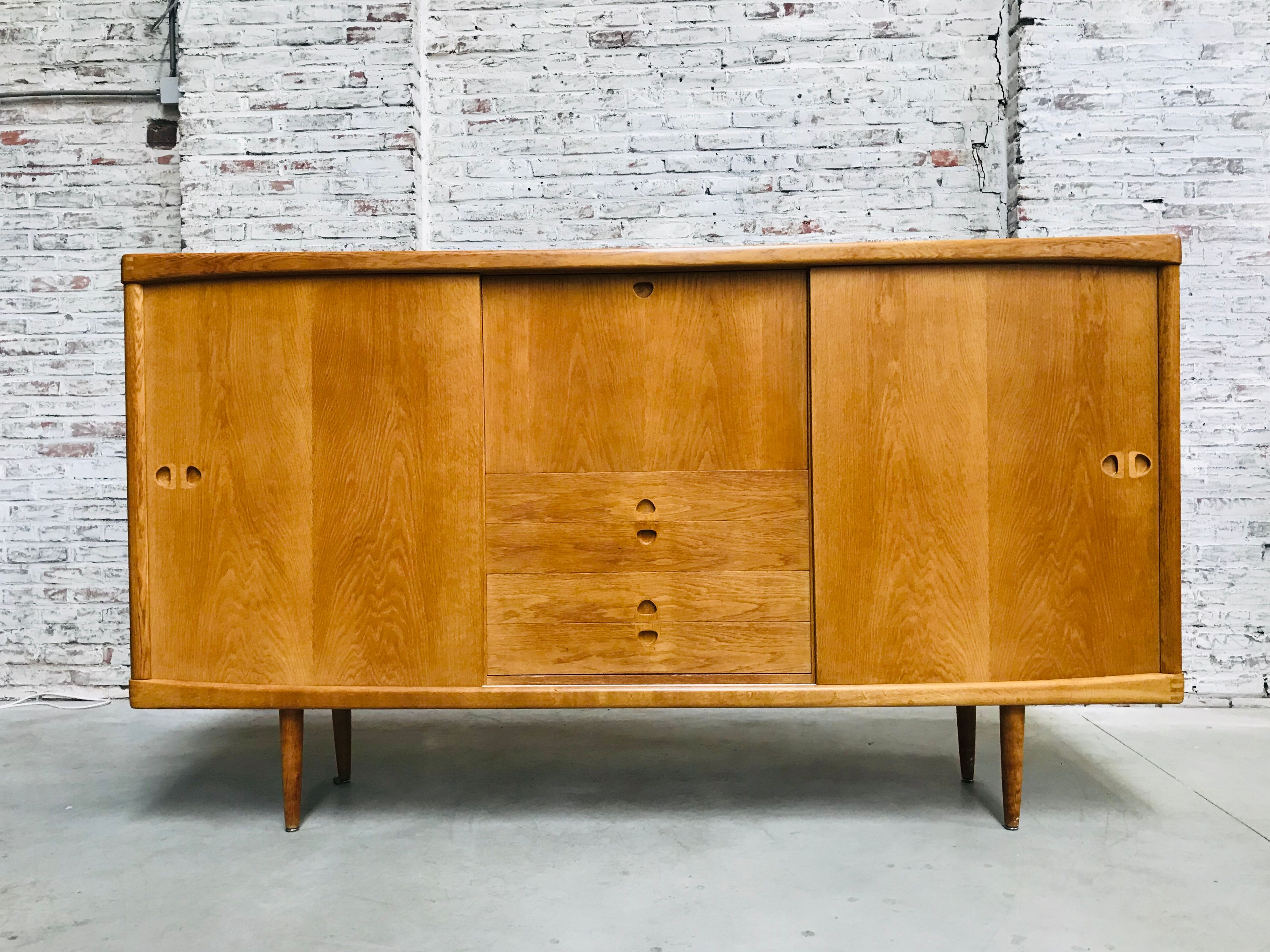 Danish mid-century oak highboard by H.W. Klein for Bramin, 1960s