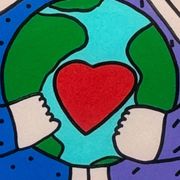 Sandra Magsamen, Love makes the world go round, mixed media, c. 1990