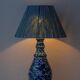 Fajalauza ceramic table lamp with hand-woven shade, Granada, Spain.
