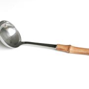Louche inox avec manche en bambou, années 60