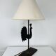 Wrought iron rooster lamp, brutalist, vintage, 1970