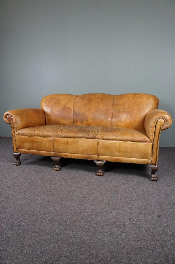 3-seater antique sheepskin sofa full of character