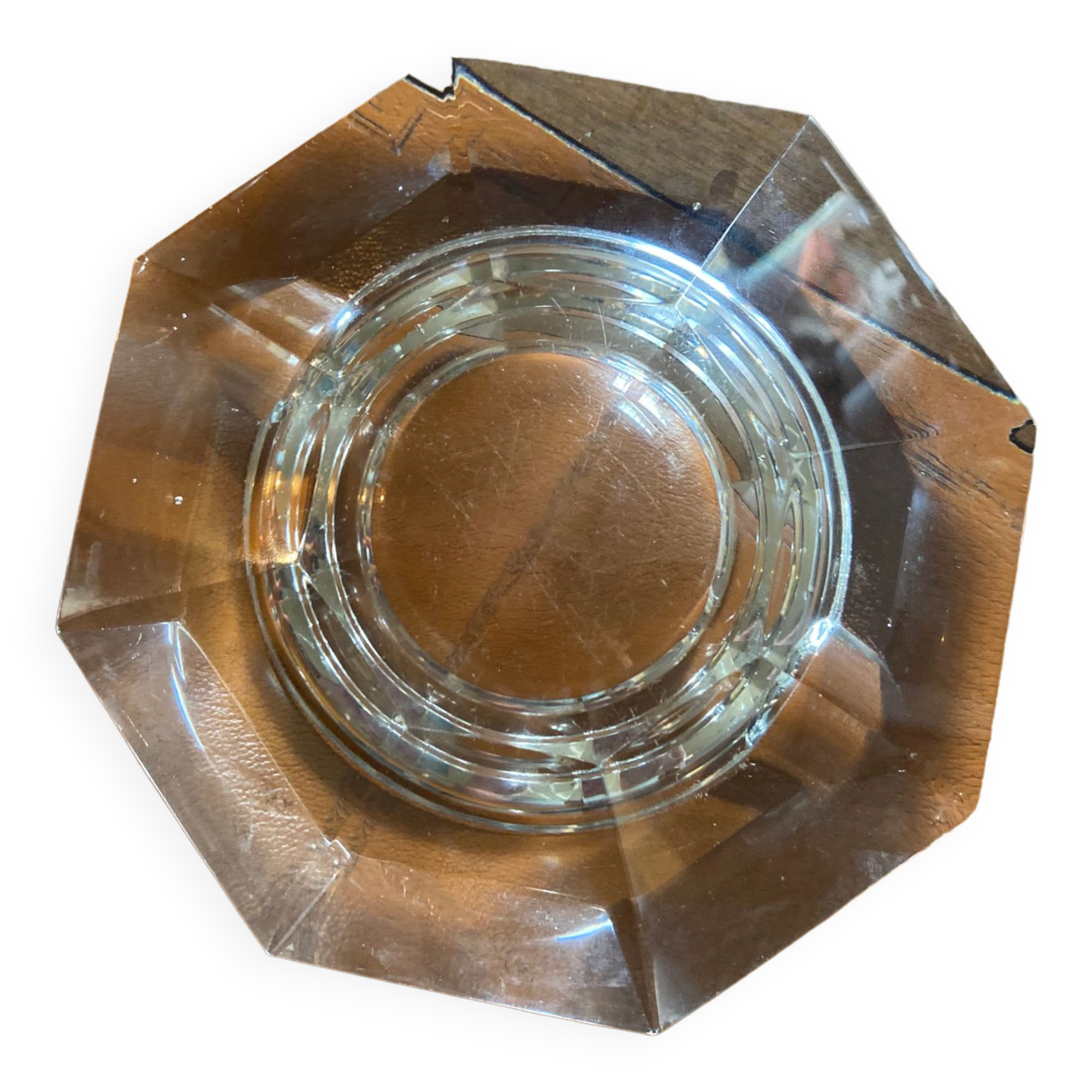 Cendrier en cristal taillé