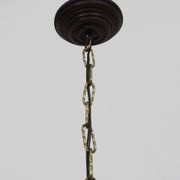 Antique hand-carved wooden dragon chandelier with 4 lights from the 1950s