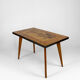 Table basse africaine en bois marqueté, vers 1960