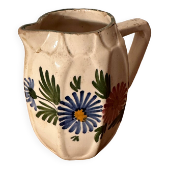 Vintage Pitcher 1940s - Ceramic Floral Decor H 11 cm
