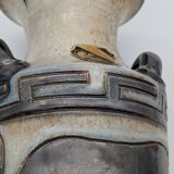 Roger Guérin (Bouffioulx) - Art Deco Vase Salt Glaze - Antelope Decor - 1930