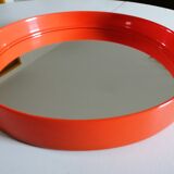 Vintage orange round wall mirror 60 70