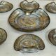 Service ancien en verre argenté – 7 pièces – Venise – décor gravé