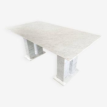 Table à manger en marbre blanc, années 1970