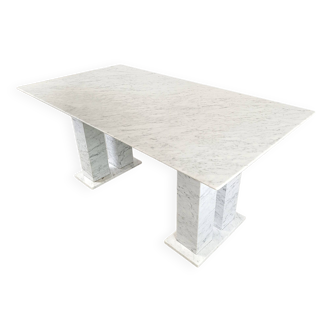 Table à manger en marbre blanc, années 1970
