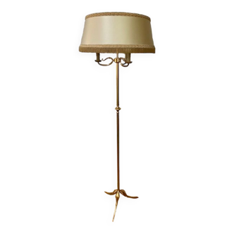 Tripod floor lamp in gilded metal