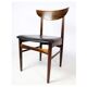 Set of Six Dining Table Chairs of Danish Design in Rosewood with Black Leather