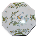Trivet Octagonal tray in polychrome earthenware MOUSTIERS Lallier