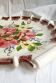 Hand-painted ceramic cake dish