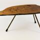 Original coffee table by Carl Aubock, large tree trunk in walnut from the mid-century, 1950s.