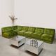 Midcentury modular sofa vintage 'Green velvet spirit'