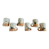 Set of 6 mugs in stoneware workshop of the dove 50s