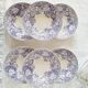 6 Deep Plates Terre de Fer Sarreguemines U&C Geranium Model 19th century, purple color
