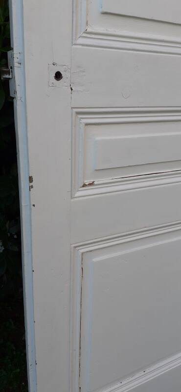 Communication door h216.5x87cm old paneled, molded