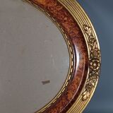 Old oval frame gilded stucco wood