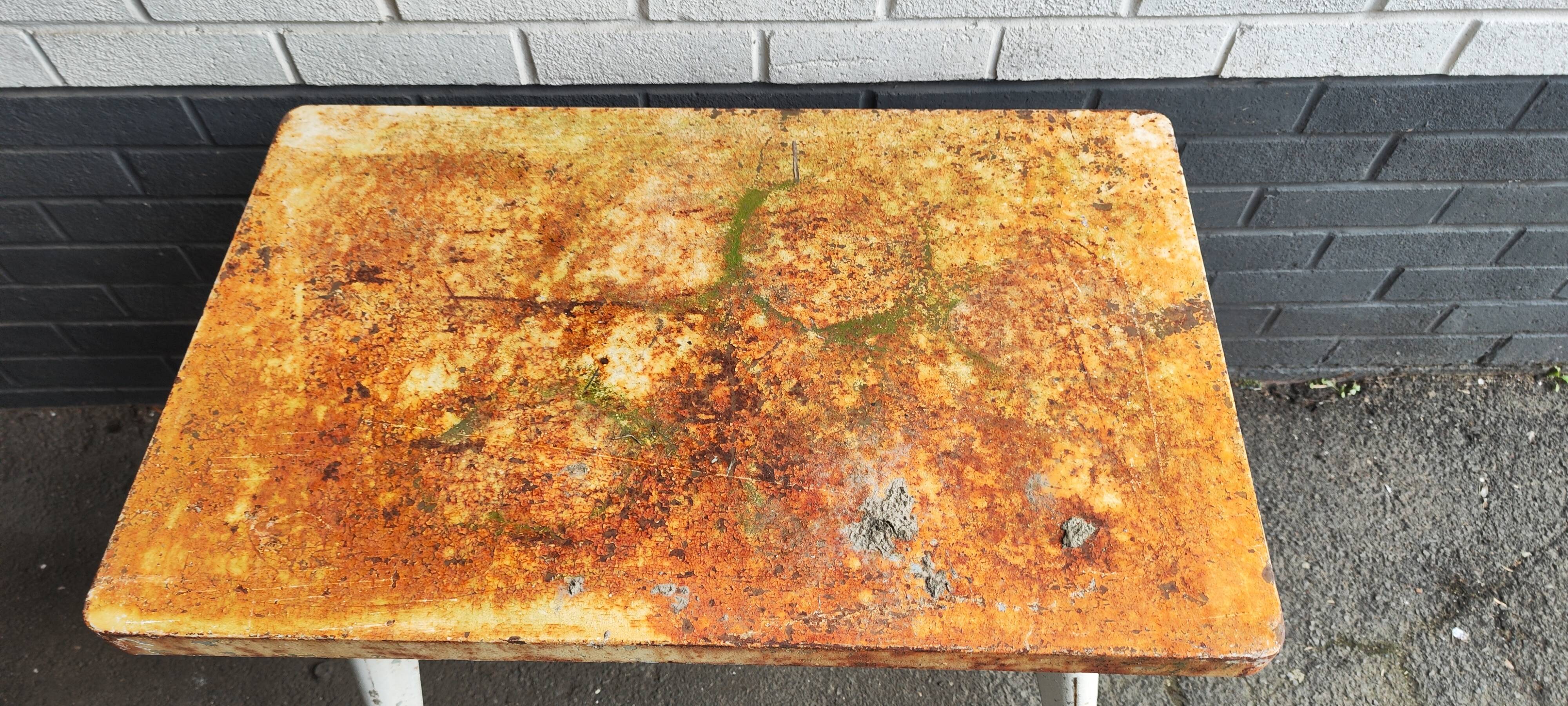 Vintage small Tolix table for console or pedestal table, 89x51 cm